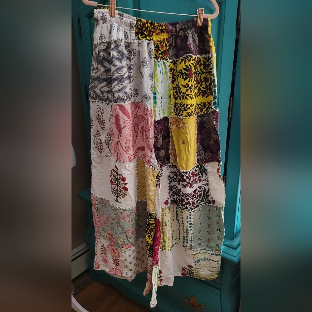 Patchwork Wide Leg Pants - image 2